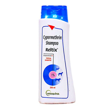 Reltix Cypermethrin Shampoo 1% for Dogs | Anti Tick & Flea Medicated Shampoo | 200 ml