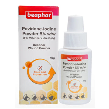 Beaphar Wound Powder 10g – Povidone-Iodine 5% Antiseptic Powder for Dogs & Cats