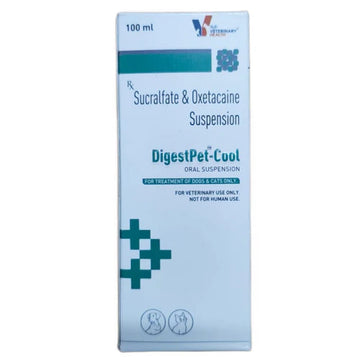 DigestPet-Cool Oral Suspension for Dogs & Cats | Sucralfate & Oxetacaine Veterinary Digestive Support | 100 ml