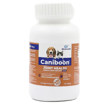Caniboon Joint Health Tablets for Dogs & Cats | Mobility & Bone Wellness Supplement | Chicken Flavour | 30 Tablets