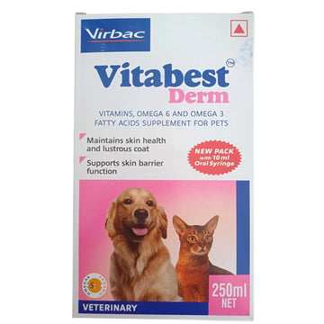 Vitabest Derm Syrup – Skin & Coat Supplement for Dogs and Cats (250ml)